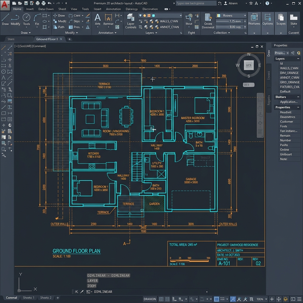 Residential Building Floor Plan Design